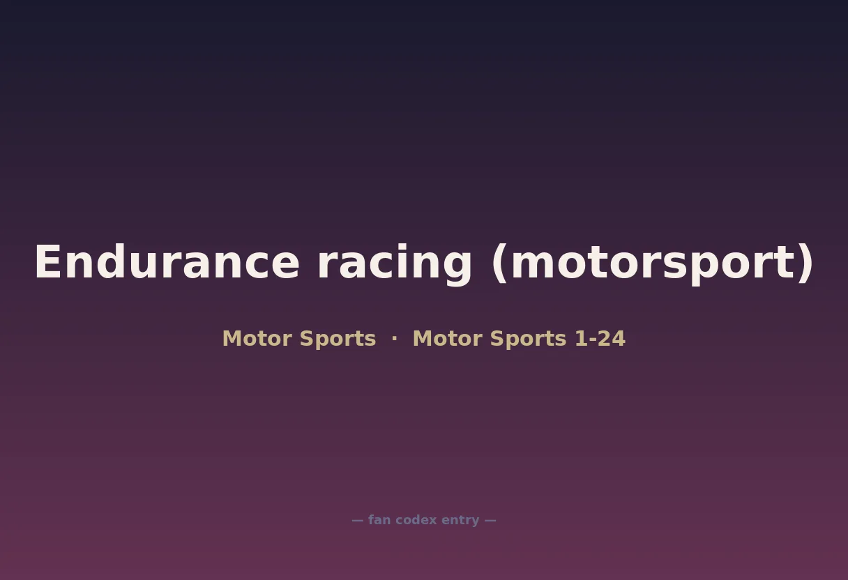Endurance racing (motorsport)