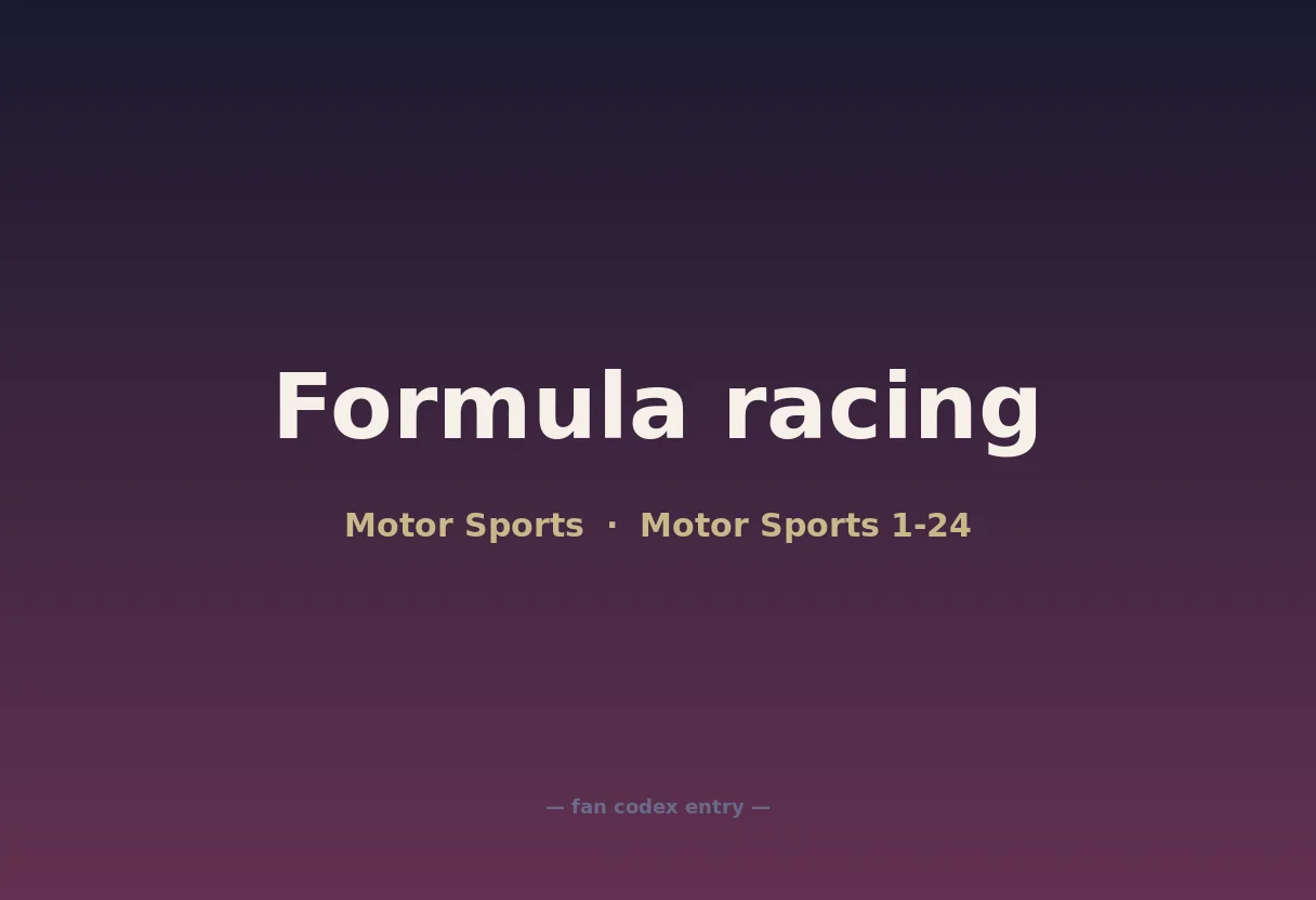 Formula racing