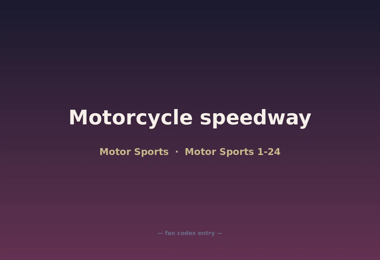 Motorcycle speedway