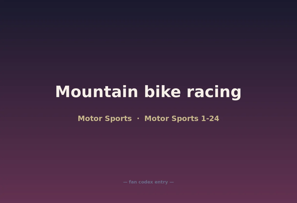 Mountain bike racing
