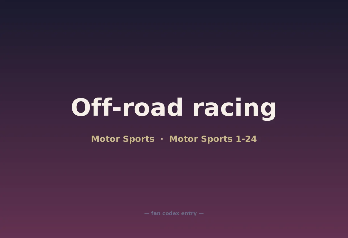 Off-road racing